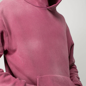 Best Sale Wholesale Winter Men's Oversized Eco-Friendly Plain Dyed Custom <b>Sun</b> Fade Thermal Hoodie OEM Service - Product Image 6