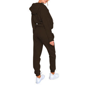 Ensemble de survêtement décontracté à capuche pour femmes, vente en gros, logo personnalisé, veste et pantalon, vêtements de sport respirants, commandes en gros, acheteurs du monde entier - Product Image 3