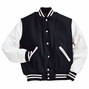 Vestes d'université de bonne qualité nouvellement arrivées pour hommes col montant tissu de laine Style décontracté CollegeBaseballjacket pour hommes - Product Image 1