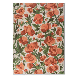 Alfombras de Lana y Viscosa Nebulora Ivory Hechas a Mano con Patrones Florales y a Rayas para Sala de Estar y Pasillo - TOD-45011 - Product Image 1