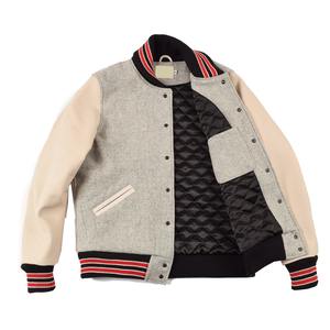Chaqueta universitaria de béisbol personalizada para hombre 2026, de lana formal con mangas de cuero, cuello alto y parches de chenilla delanteros estilo Letterman - Product Image 2