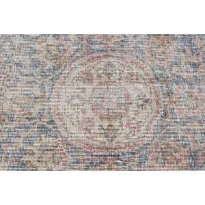 7.3x11.5 ft Rug, Vintage Rug, Turkish <b>Red</b> <b>Wool</b> Polka dot Rug - Product Image 5