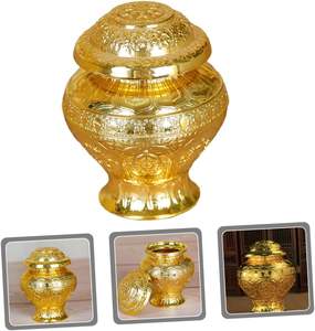 Eight Auspicious Vases Metal Burial Urns Container Cremation Urn for <b>Ashes</b> Mini Plant Pots <b>Pet</b> <b>Ashes</b> <b>Keepsake</b> White Pots - Product Image 4