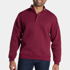 Sudadera de Manga Larga con Cierre de Cremallera de un Cuarto para Hombre, Personalizada, de Felpa, Cuello Redondo, Lisa, de Algodón, Unisex, con Cierre de Cremallera - Product Image 3