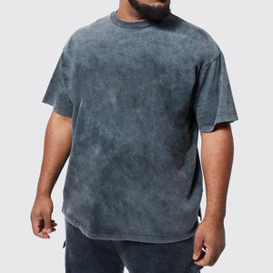 Camiseta de Algodón Grueso para Hombre, Estilo Vintage, Lavado Ácido, Talla Grande, Ecológica, Secado Rápido, Personalizable con Logotipo, Frente Liso de Fábrica - Product Image 6