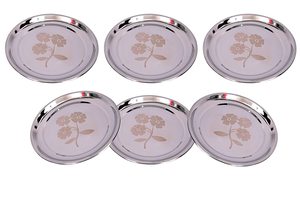 Platos de Servir Desechables Pintados a Mano de Acero Inoxidable para Arroz, Diseño Redondo Clásico para Bodas, Hogar o Reuniones - Product Image 3