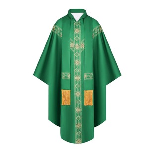 Chasuble de prêtre gothique de haute qualité, couleurs personnalisées, prix d'usine, étole d'église, agneau de Dieu brodé, vêtements de messe - Product Image 5