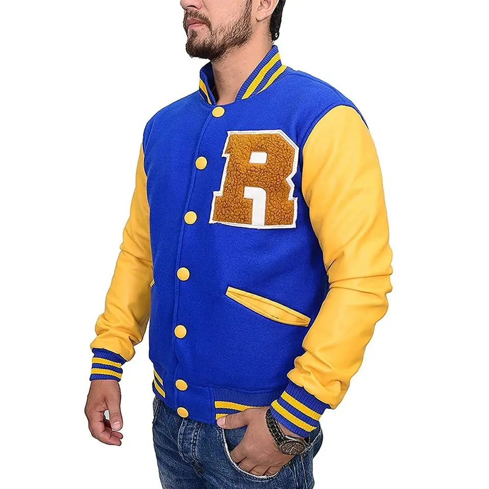 Letterman jacket for men with leather sleeves and wool customized / Varsity jackets for men with leather sleeves