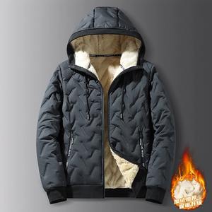 2025 <b>Men</b> Autumn Winter Breathable Eco-Friendly 100% Cotton Solid Sports Suit Hooded Casual <b>Cardigan</b> Jacket Outdoor Thick Warm - Product Image 1