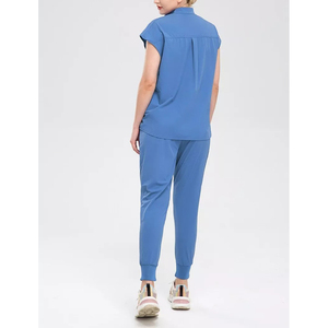 Uniforme médico Scrub Sets Mujeres Cordón Jogger Pantalones Ligero Azul - Product Image 6
