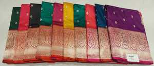 Saree indien en soie pure 100% fabriqué à la main Vêtements ethniques luxueux et gracieux pour les mariages, les festivals et les célébrations mémorables - Product Image 3