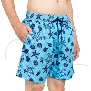 Pantalones Cortos de Playa para Hombre al por Mayor, con Cintura Elástica Cómoda, 100% Poliéster, Impresión Digital, Secado Rápido y Transpirables - Product Image 1