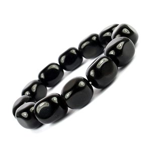 High quality Indian black obsidian Tumbled Crystal <b>Bracelet</b> Natural Gemstone Jewelry <b>Men</b> and Women Gift Energy Meditation Bangle - Product Image 3
