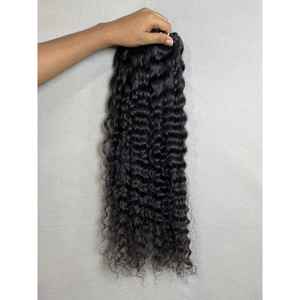 Extensions de cheveux humains vierges indiens bouclés, 8 à 28 pouces, ondulations naturelles et crépues, tissages à coudre, un seul donneur, naturel - Product Image 5