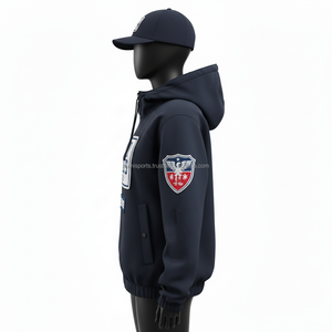 <b>Women</b> Softshell <b>Jacket</b> premium polyester bonded fleece <b>navy</b> hooded full zip with embroidery patch logo <b>Women</b> Softshell <b>Jacket</b> - Product Image 3