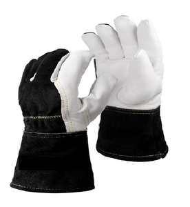 อาร์กอน MiG TIG แยก cowhide ถุงมือเชื่อมอุตสาหกรรมป้องกันความปลอดภัยเสริมปาล์มทนความร้อน - Product Image 1