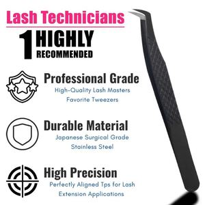 Pince à épiler pour extensions de cils en acier inoxydable recouvert de couleur noire, prix de gros, meilleure qualité, pince à épiler pour cils, marque privée - Product Image 4