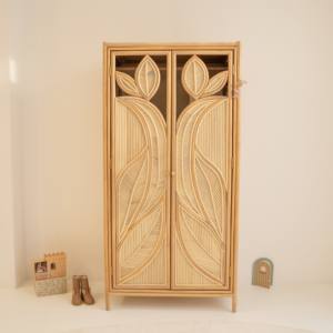 Gabinete de madera de mimbre Gabinetes de almacenamiento de ratán hechos a mano Venta directa de costo más bajo del fabricante de Vietnam - Product Image 4