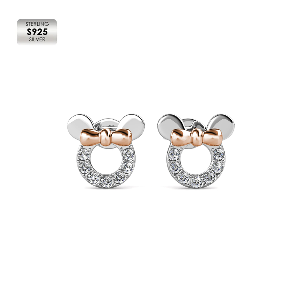 S925 18k White & Rose Gold Plated Multi Color Small Earrings