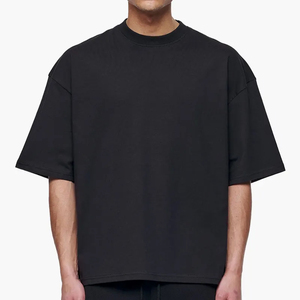 T-shirt court uni personnalisé Boxy 100% coton surdimensionné poids lourd épaule tombante fabricant de t-shirts blancs - Product Image 4