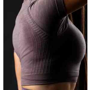 Camiseta Corta de Cuello Alto para Mujer, Ajustada, Informal, para Uso Diario - Product Image 4