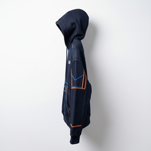 Sudadera con Capucha de Mezclilla Gruesa para Hombre, Estilo Moderno, Sudadera de Jean con Hombros Caídos, Bordado de Cadena, Corte Cuadrado - Product Image 4