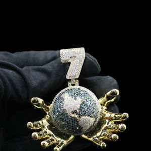 จี้เพชรประดับเพชร CZ สแตนเลสสตีลสไตล์ฮิปฮอปสำหรับผู้ชาย - Product Image 1