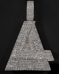 Colgante de Lujo Unisex de Plata de Ley 925 con Diamante Moissanita, Totalmente Personalizable, Estilo Hip Hop - Product Image 1