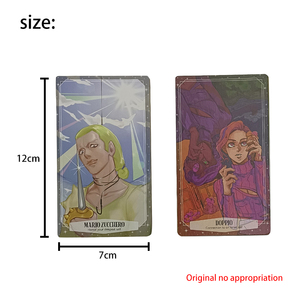 Tarjeta de <span class=keywords><strong>Tarot</strong></span> de papel de Arte de diseñ<span class=keywords><strong>o</strong></span> personalizado 70*120mm tamañ<span class=keywords><strong>o</strong></span> estándar con logotipo de técnica impresa con borde dorado embalaje personalizado para jugar - Product Image 4