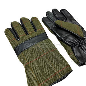 Gants d'hiver en cuir, laine tweed de luxe, sur mesure, doigts entiers, mode masculine, temps froid, OEM, approvisionnement en gros, gants d'extérieur en cuir - Product Image 2