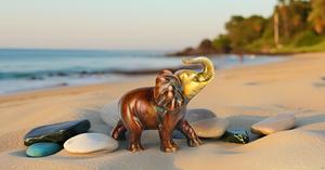 Showpiece Metal Statue Lucky Figurine Home <b>Decor</b> Gifts <b>Item</b> Home and <b>Kitchen</b> <b>Decors</b> Brass Elephant Trunk Up Figurine - Product Image 3