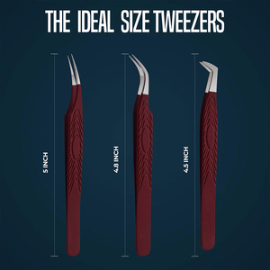 New Stainless Steel Eyelash Tweezers Lash <b>Clip</b> Picking <b>Silver</b> Color Russian Eyelashes Tweezers Set for Sale Made in Pakistan - Product Image 5