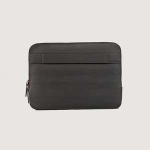 Men's Genuine Leather Laptop Sleeve & Briefcase Cover with PU Material Classic Style Zipper Closure Baxter <b>Grey</b> Work-Use - Product Image 2