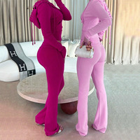 Ensemble de survêtement 2 pièces ajusté personnalisé avec crop top et pantalon, veste à capuche zippée et pantalon de haute qualité pour femme
