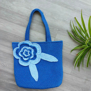 Crochet Bag Women's Crochet Tote Bag Knitted Shoulder Crossbody <b>Handbags</b> Cute Crocheted Bag for <b>Girls</b> OEM Made in Vietnam - Product Image 3