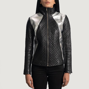 Veste en cuir véritable pour femmes élégantes de qualité supérieure Slim Fit Design poches décoration en gros respirant tricoté - Product Image 1