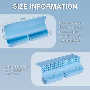 Nouveau design de protection anti-éclaboussures pour baignoire en silicone pour enfants, porte-jouets avec poches de rangement et ventouses - Product Image 2