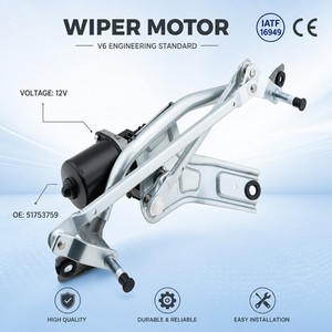 Moteur d'<span class=keywords><strong>essuie</strong></span>-<span class=keywords><strong>glace</strong></span> 12V avec bras de liaison pour <span class=keywords><strong>Fiat</strong></span> Grande <span class=keywords><strong>Punto</strong></span> Linea OE 51753759 51701421 - Product Image 1