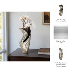 Vase décoratif de style antique en argent, adapté à la décoration de la pièce, à l'affichage en coin et aux intérieurs imposants, vente en gros en provenance d'Inde - Product Image 5