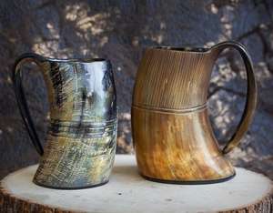 Jarra Vikinga de Primera Calidad, Hecha a Mano, Estilo Europeo, Cerámica, Cuerno Natural, para Cerveza, para Bares y Hogar - Product Image 6