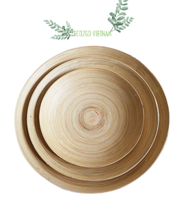 100% assiettes en bambou filé naturel faites à la main/décoration de plaque de bambou filé/belles assiettes en bambou au Viet Nam - Product Image 1
