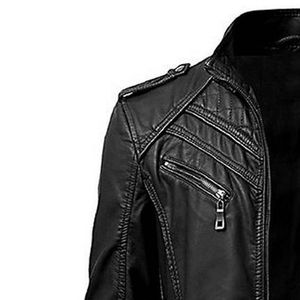 Nouvelle veste en cuir pour hommes personnalisée vêtements de mode de haute qualité veste noire concepteur pour la saison d'hiver vestes en cuir pour hommes - Product Image 3