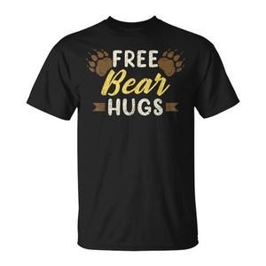 Camiseta Free Bear Hugs con diseño Gay Bear Pride, color negro, ajuste unisex - Product Image 1
