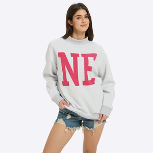 Sweat-shirt à col montant décontracté pour femme en tissu polaire uni 100% coton léger à séchage rapide respirant coupe-vent - Product Image 3