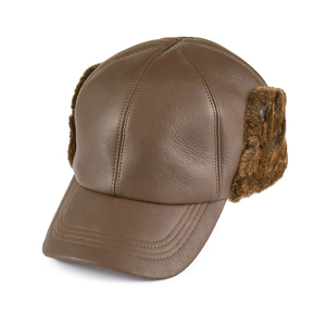 Gorro de Béisbol Unisex de Invierno de Alta Calidad, Vintage, de Lana y Cuero, Impermeable, con Hebilla Metálica, Cálido para Exteriores - Product Image 6