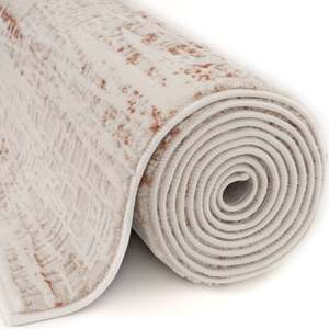 Tapis rectangulaire abstrait en coton peluche fait main pour salon, couloir, chambre - Crème Carmel - Terra par Netline Home - Product Image 5