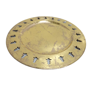 Plat et plateau en fer de feuille d'or de plaque de chargeur ronde de conception classique pour servir la nourriture dans le restaurant fabriqué à la main en vrac - Product Image 4