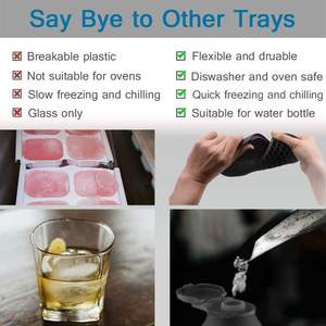Sustainable Food Grade Mini Silicone Ice <b>Cube</b> Tray with 160 Molds Dishwasher Safe for Easy Release of Crushed Ice <b>Cubes</b> - Product Image 4