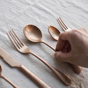 New Arrival Stainless Steel <b>Gold</b> Plated Modern Royal Design Eco-friendly BPA Free Dishwasher Safe <b>Cutlery</b> <b>Set</b> for Party - Product Image 5