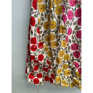100% Cotton Kali <b>Skirt</b> Floral Block Print <b>Skirt</b> Dress Handmade <b>Summer</b> <b>Skirt</b> Party Wear Women's Gypsy <b>Skirt</b> Middi Wrap <b>Skirt</b> - Product Image 3